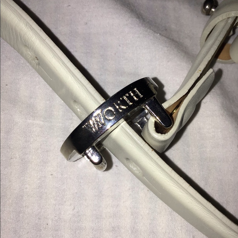 Women’s leather belt white worth New York